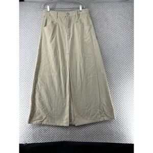 We The Free Corduroy Maxi Skirt High Waist Slit Front Beige NWT Size 8‎